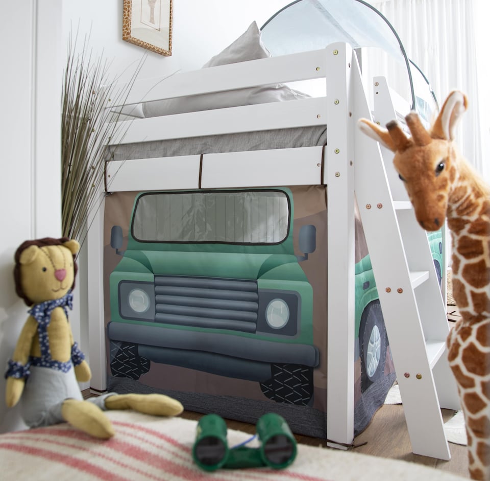 image 1 of Moro Cabin Bed Midsleeper with Slide & Safari Overland Off Road Package in White