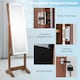image 7 of COSTWAY Standing Jewelry Cabinet Jewelry Armoire w/ LED Lights Brown