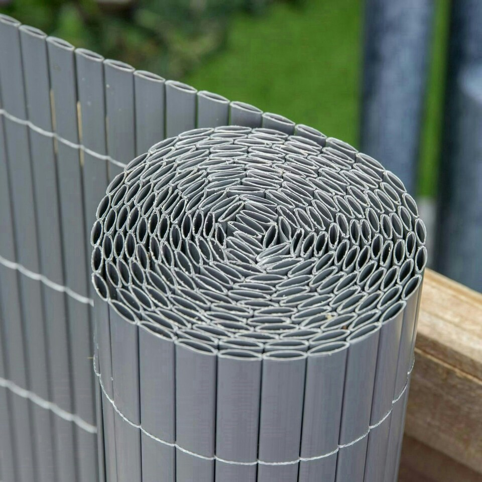 image 1 of Primrose Artificial Grey Bamboo Cane Garden Privacy Screening Roll 4m x 1.5m