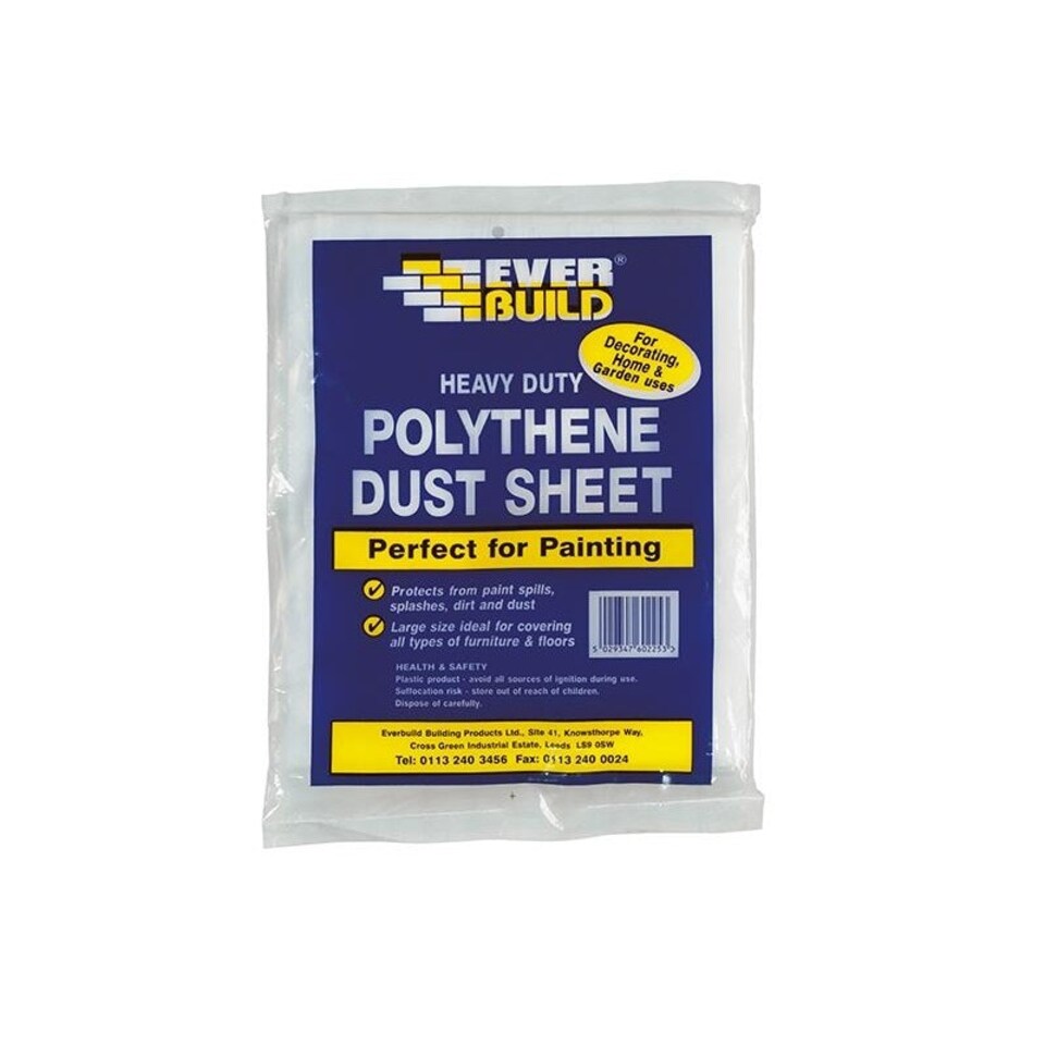Everbuild Sika Polythene Dust Sheet 3.6 X 2.7m - Multi Colour - 3.6 x 2.7m