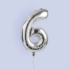 Silver Number '6' Foil 34" Balloon&nbsp;