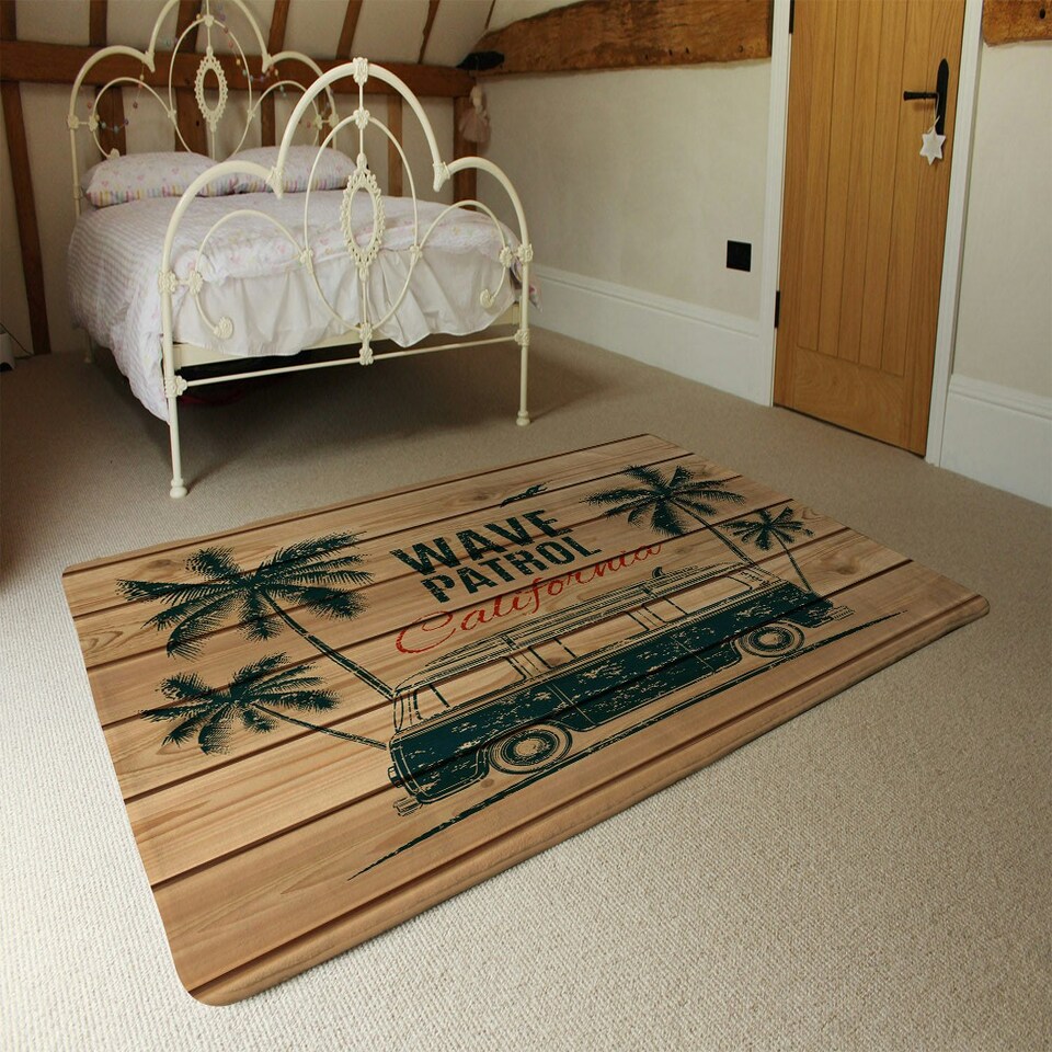 image 1 of California Wave Patrol (Rug) Brown | Large: 140x200cm