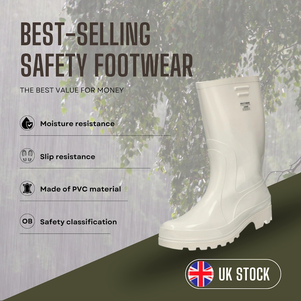 image 1 of Grand Z White Occupational PVC Wellies with OB, FO and SRC Properties, an Anatomical Form EU47