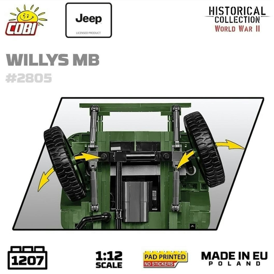 image 1 of Willys MB brick model Jeep - COBI 2805 -  1207 brick Jeep model