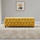 image 1 of 150cm Riga Ottoman Storage Box with Wooden Legs, Mustard Gold Velvet Upholstered Chesterfield Storage Ottoman Box