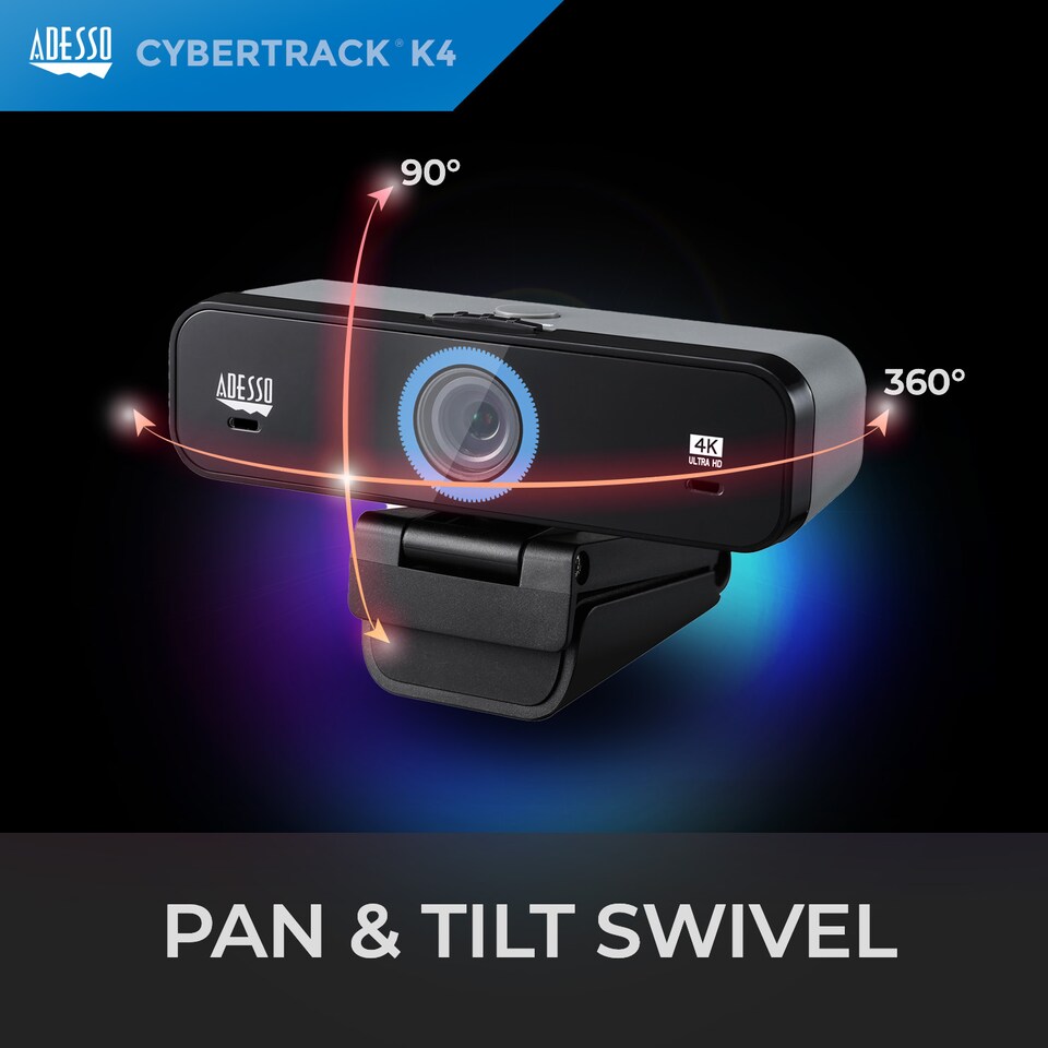 image 1 of Adesso 4K Ultra HD Webcam with built in Adjustable FOV