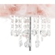 image 3 of Modern Chandelier Style Pink Feather Table Lamp with Waterfall Acrylic Droplets | Pink | Pink | 1