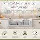 image 2 of Balterley Fireclay Kitchen Single Bowl Fluted Front Butler Sink - with Overflow | White | White | 1