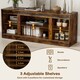 image 4 of COSTWAY Entertainment Center Farmhouse TV Stand for 70 Inch TVs Brown
