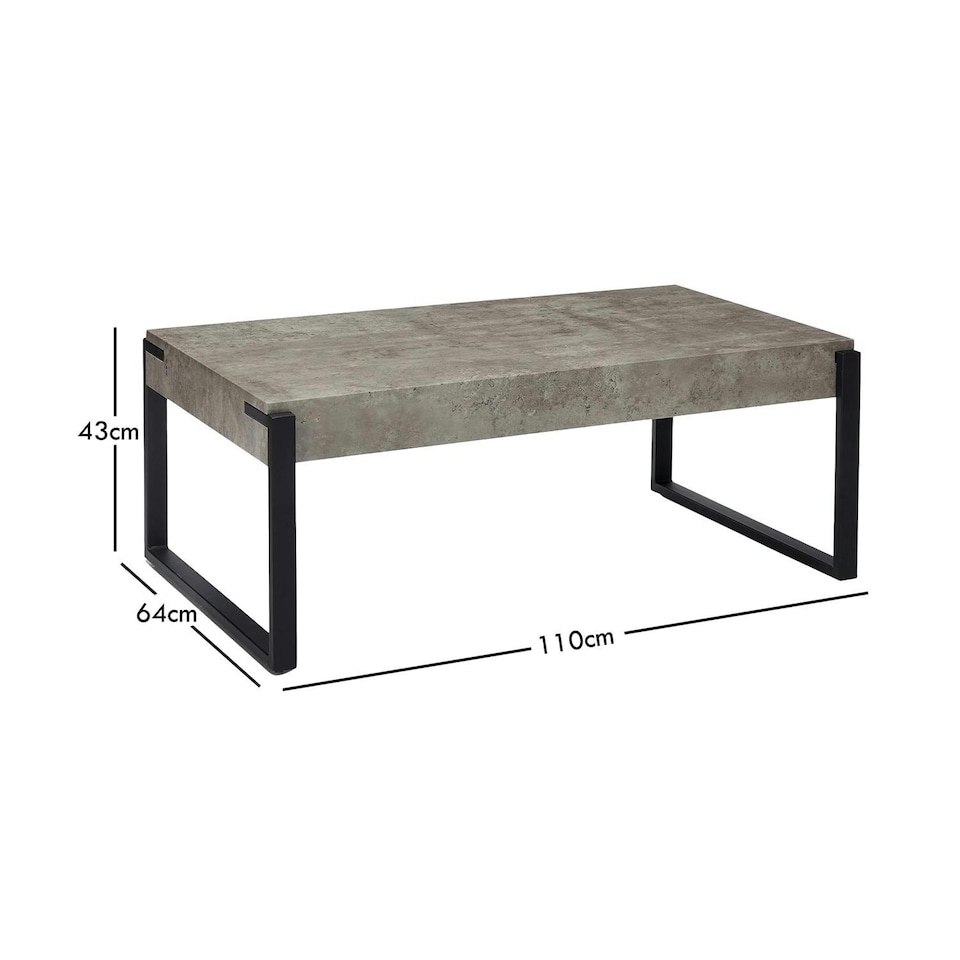 image 1 of Concrete Effect Coffee Table - Modern Minimalistic Design N/A