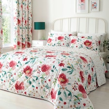 D & D Abstract Poppy Bedspread Red