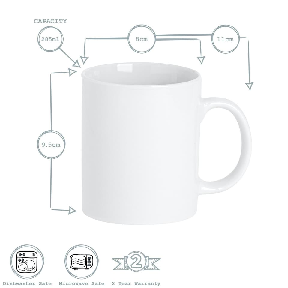 image 1 of Argon Tableware Classic White Mugs - 285ml - Pack of 6 White