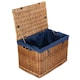 image 7 of 60cm Double Steamed Wicker Chest Picnic Basket with Lining Black | Black | One Size