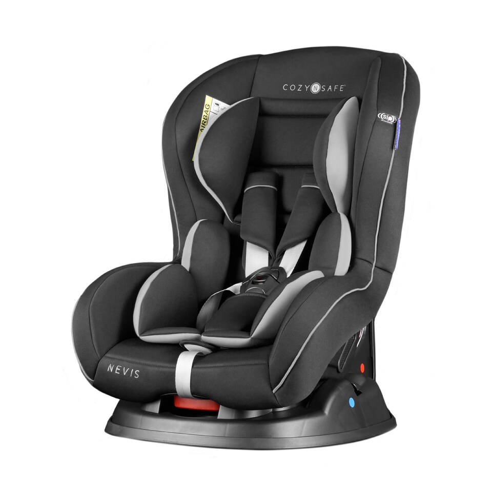 image 1 of Cozy N Safe Nevis Group 0+1 Car Seat 0-18kg, Rear & Forward Facing, 5 Point Harness, Reclining Baby Toddler Car Seat, Side Impact Protection, Birth to 4 Years (Black/Grey)