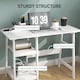 image 5 of HOMCOM Compact Computer Desk with Storage Shelves, Study Table with Bookshelf, PC Table Workstation for Home Office, Study, Easy Assembly, 106 x 51cm, White | White