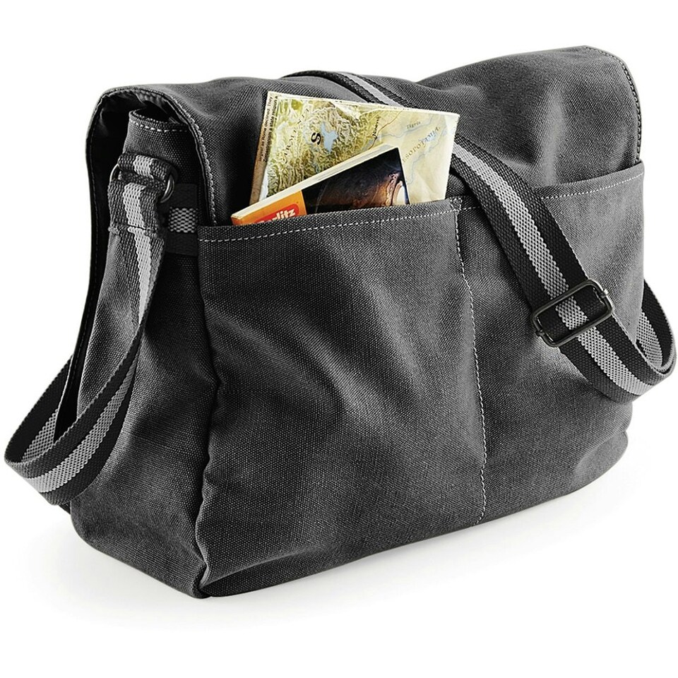 image 1 of Quadra Vintage Canvas Despatch Bag - 14 Litres - Vintage Black - One Size | Multi