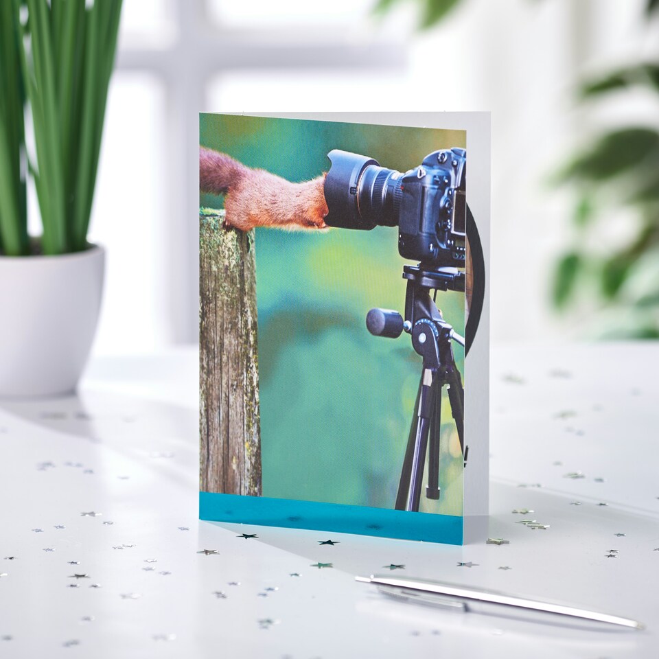 image 1 of Humour Birthday Card - Squirrel In Camera
