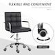 image 5 of Vinsetto Makeup Vanity Chair, PU Leather Mid Back Office Chair with Adjustable Height, Armrest and Rolling Wheels, Black
