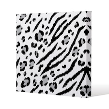 Zebra & Leopard Print (Canvas Print) / 77 x 77 x 4cm | Multi