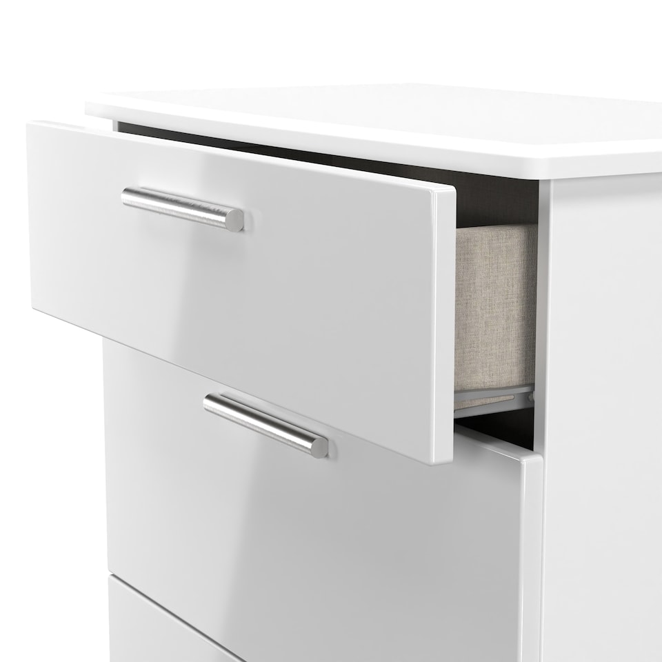 image 1 of Windsor 3 Drawer Deep Chest of Drawers in White Gloss & White Matt (Ready Assembled) | White | White Gloss & White Matt