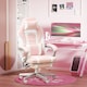 image 2 of HOMCOM Gaming Chair with Footrest, PU Leather Computer Chair, Swivel Game Chair with 150 Reclining Back and Lumbar Support for Adults, Pink