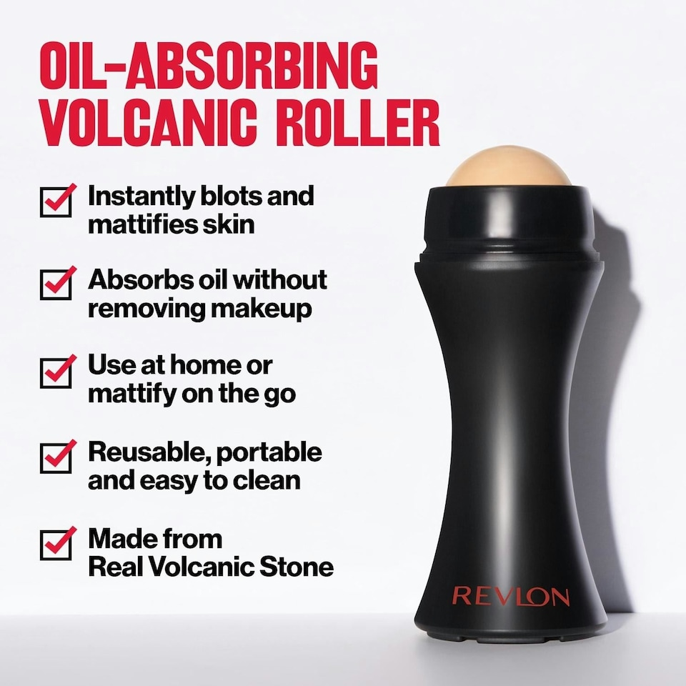 image 1 of Revlon Volcanic Face Roller for Oil Absorption Portable Skin Tool