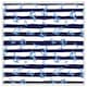 image 1 of Blue anchors on navy striped background (Picture Frame) White | L