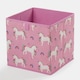 image 4 of OHS 4 Pack Folding Storage Unicorn Print Cubes Space Saving Home Bedroom Clothes Toy Organiser Pink