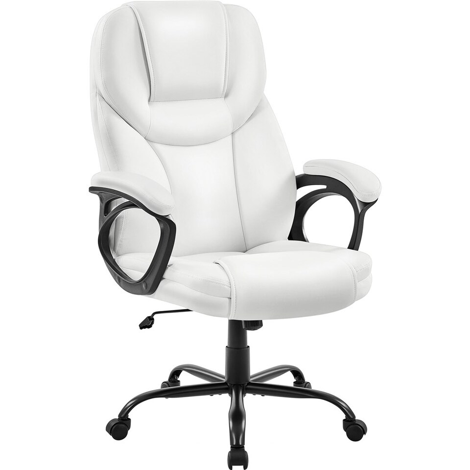 image 1 of Yaheetech Faux Leather Executive Office Chair with Ergonomic High Back | White