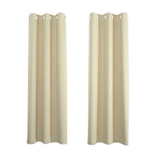 Cream Eyelet Curtains - Thermal Blackout Curtains - 46 x 72 Inch Drop - 2 Panel Cream