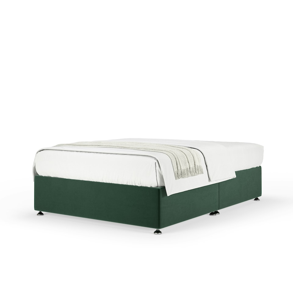 image 1 of Signature Platinum 2000 Pocket Sprung Green Plush Velvet Divan Set Super King