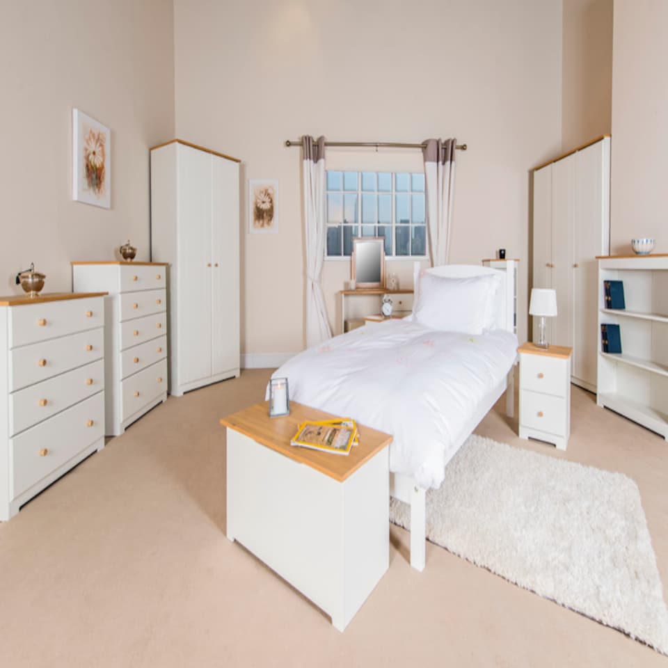 image 1 of Colorado Low Wide Bookcase - MDF/MDP - 80 x 21.5 x 100 cm - Soft White/Oak | White