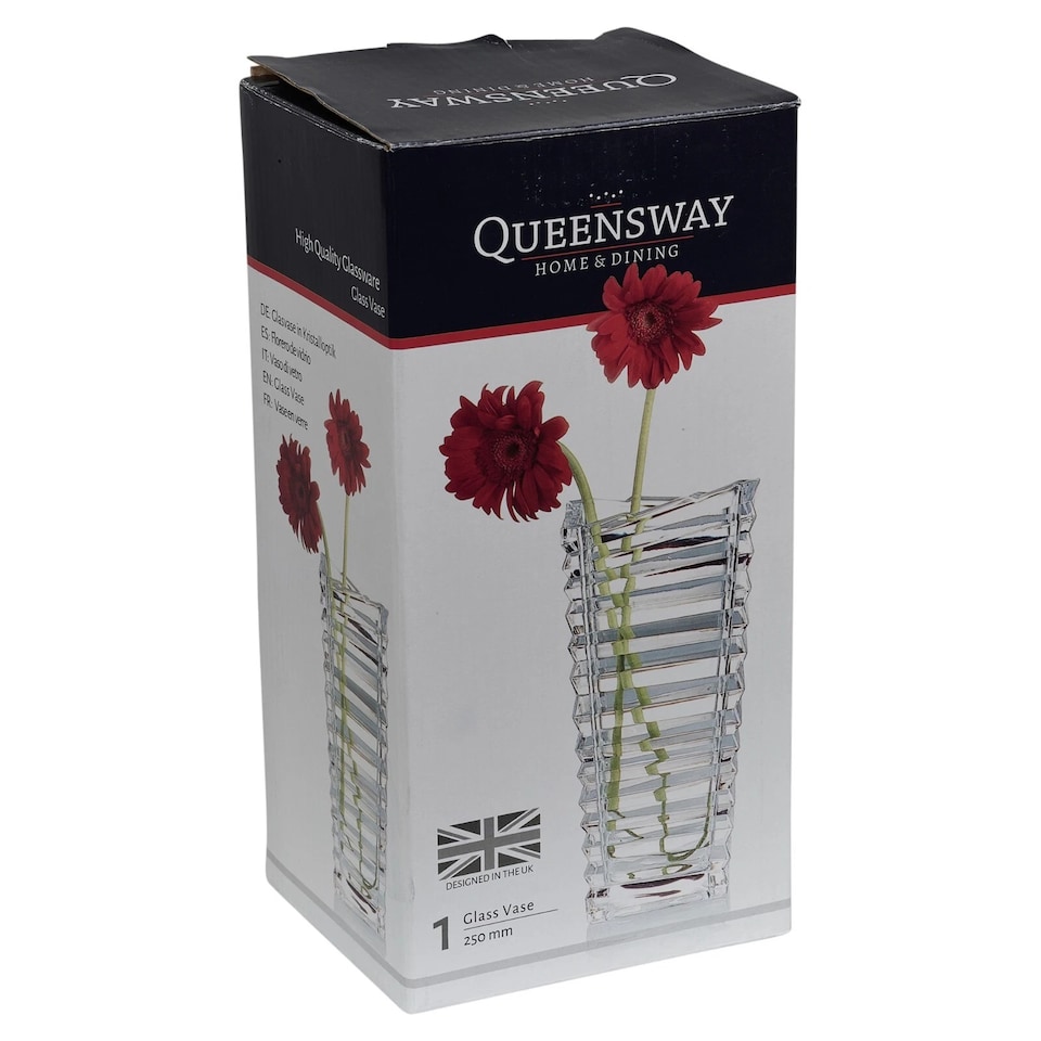 image 1 of Crystal Look Heavy Glass Bouquet Flower Vase Holder Home Table Elegant Decor | Clear | London