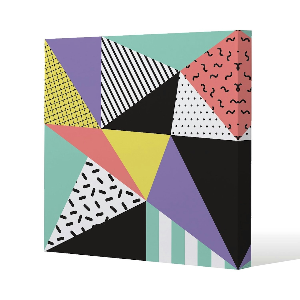 image 1 of Retro Themed Geometrics (Canvas Print) 46 x 46 x 4cm