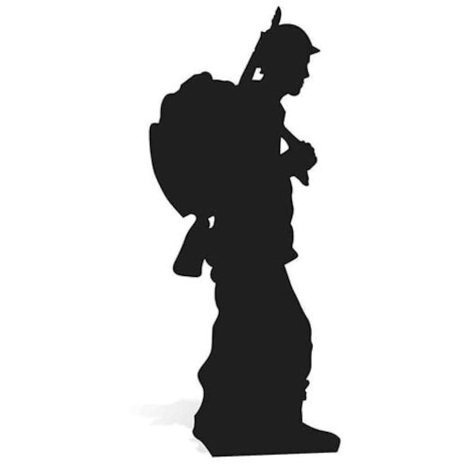 image 1 of Silhouette Soldier Lifesize Cardboard Cutout - 175cm