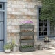 image 2 of Outsunny Raised Garden Bed Wooden Plant Stand Grey Grey