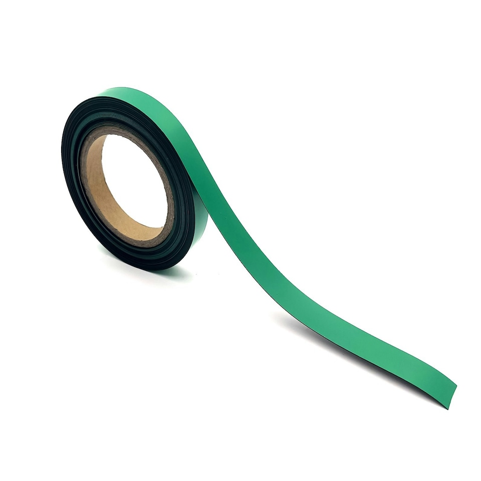 image 1 of 10m Green Magnetic Strip Roll with Dry Wipe Clean Finish