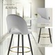 image 4 of Bar Stool Rachel with backrest and velvet look cover, 49 x 58 x 110 cm - Set of 2 Grey | Light Grey/Black