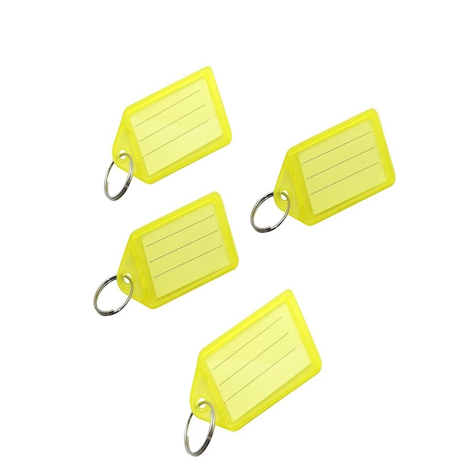 image 1 of Pack of 100 Small Yellow Identity Tag Key Rings