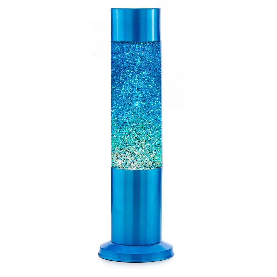 image 1 of Nova Glitter Lamp Blue w/Silver Glitter Blue
