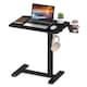 image 1 of COSTWAY Height Adjustable Computer Table with Cup Holder Black Black