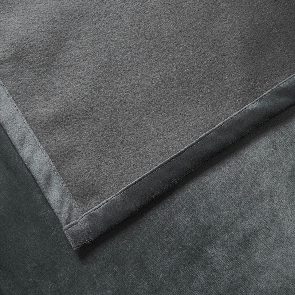 image 1 of OHS Matte Velvet Thermal Lined Eyelet Curtains, 90x90" - Charcoal