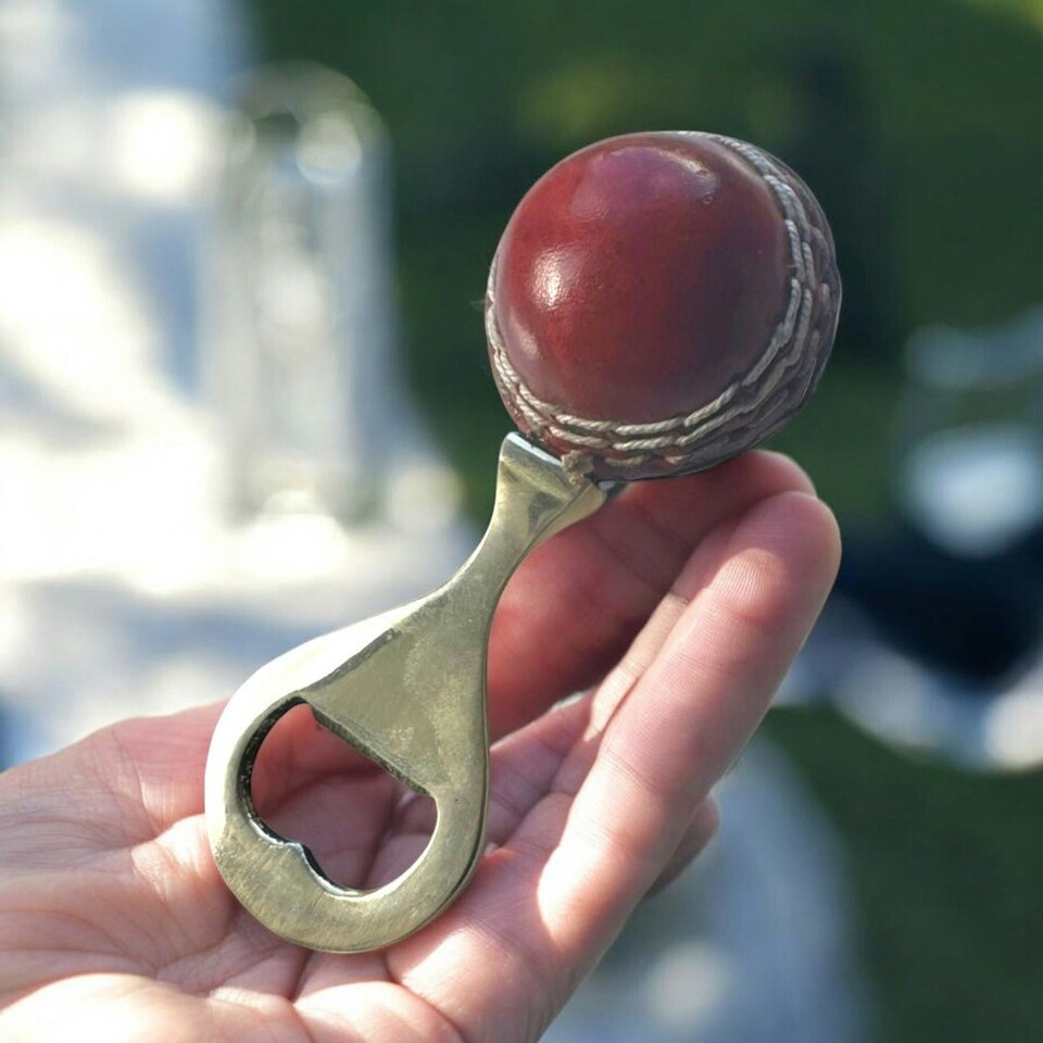 image 1 of CRICKET-GIFTS Mini Cricket Ball Bottle Opener ? Unique Sports-Themed Bottle Opener Crafted from a Mini Cricket Ball