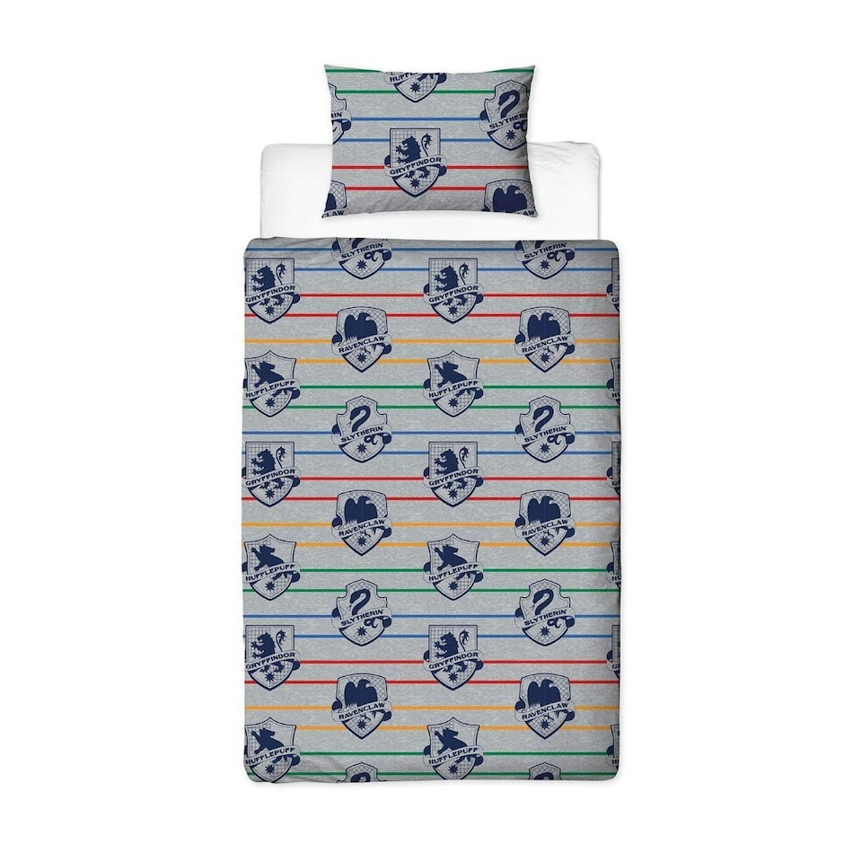 image 1 of Harry Potter Brave Duvet Cover Set - Grey/Multicoloured - Single Grey | Single