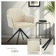 image 4 of Lounge Armchair Living Room Accent Chair 360 Swivel Slim Steel Legs Velvet Fabric  - Set of 6 Cream | Cream/Black