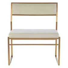 Interiors by Premier White Velvet Dining Chair, Space-Saving Dining Chair, Indoor Dining Accent Chair for Living Room