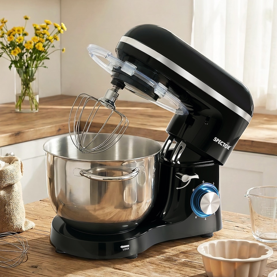 image 1 of Spector Electric Stand Mixer 6.2L Stainless Steel Mixing Bowl 1400W 6 Speeds