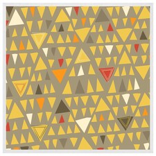 Yellow geometric triangles (Picutre Frame) White | L