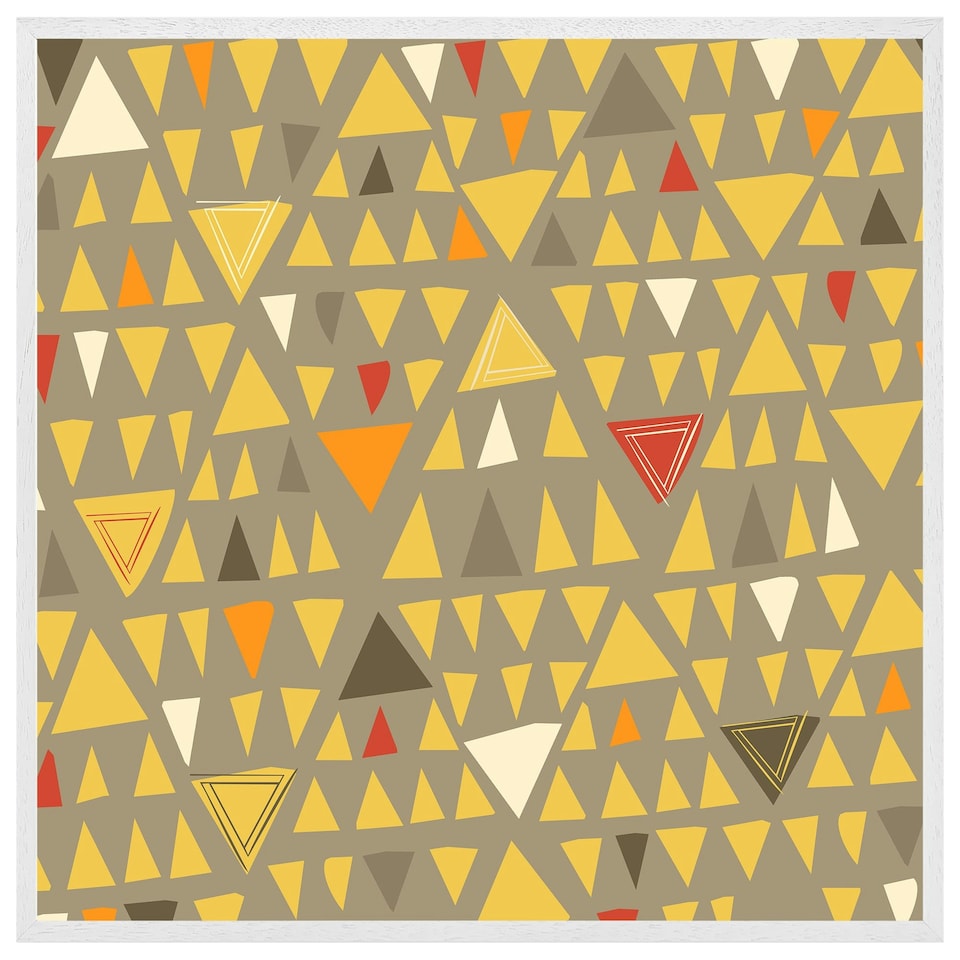 image 1 of Yellow geometric triangles (Picutre Frame) White | L
