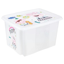 Keeeper Peppa Pig Turn Around Stackable Box with Lid 30 Litre Natural Transparent
